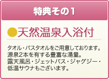 特典その1 天然温泉入浴付